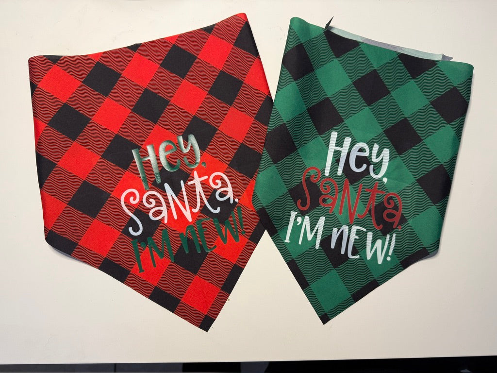 Dog Bandanna Hey Santa I'm New