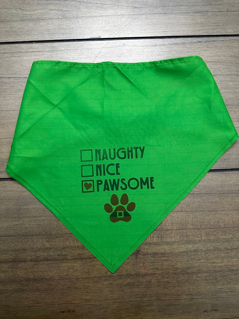 Dog pawsome Christmas bandanna