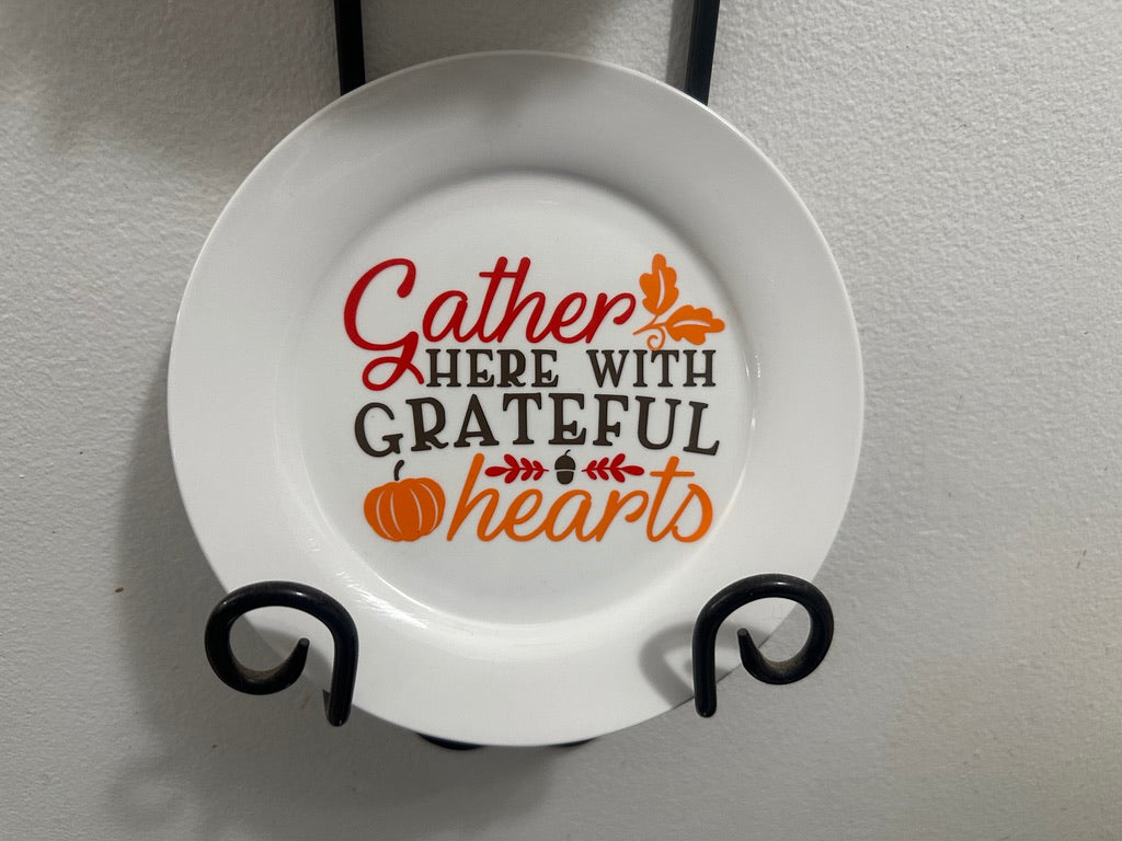 Gather here with greatful hearts plate