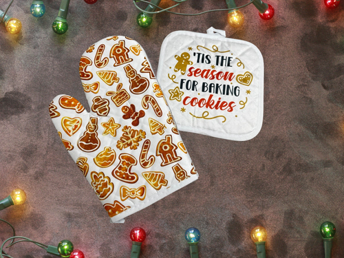 Baking oven mitt & pot holder set